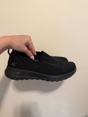 Skechers Black Slip-On Knit Walking Shoes